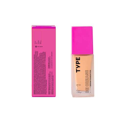Type Beauty: De Crease Serum Foundation For Fine Lines & Wrinkles Spf 50, Pa ++++ - Honey - 30Ml