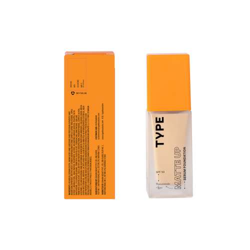 Type Beauty: Matte Up Serum Foundation For Oily & Acne Prone Skin Spf 50, Pa++++ - Latte - 30Ml (Single)