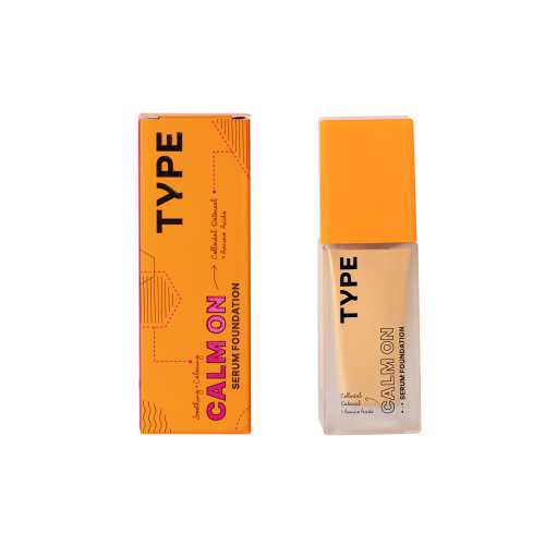 Type Beauty: Calm On Serum Foundation For Sensetive Skin & Redness - Mocha - 3Oml