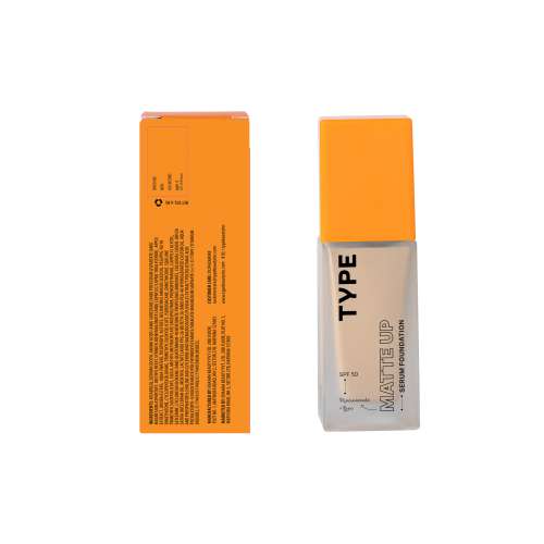 Type Beauty: Matte Up Serum Foundation For Oily & Acne Prone Skin Spf 50, Pa++++ - Oatmeal - 30Ml (Single)