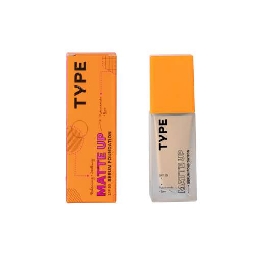 Type Beauty: Matte Up Serum Foundation For Oily & Acne Prone Skin Spf 50, Pa++++ - Oatmeal - 30Ml (Single)
