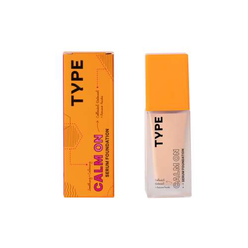 Type Beauty: Calm On Serum Foundation For Sensetive Skin & Redness - Peanut - 3Oml