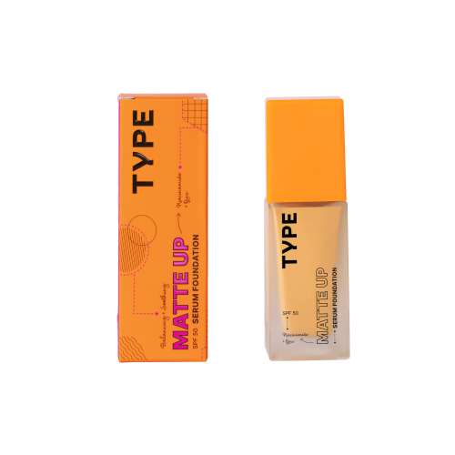 Type Beauty: Matte Up Serum Foundation For Oily & Acne Prone Skin Spf 50, Pa++++ - Tiramisu - 30Ml