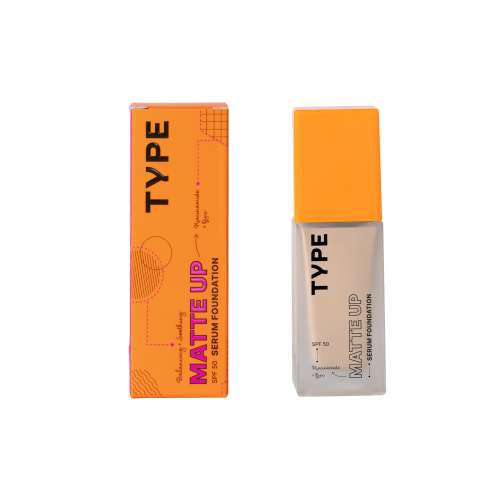 Type Beauty: Matte Up Serum Foundation For Oily & Acne Prone Skin Spf 50, Pa++++ - Vanilla - 30Ml (Single )
