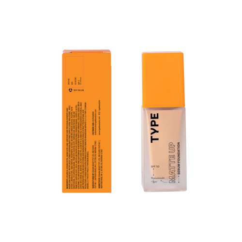 Type Beauty: Matte Up Serum Foundation For Oily & Acne Prone Skin Spf 50, Pa++++ - Waffle - 30Ml (Single)
