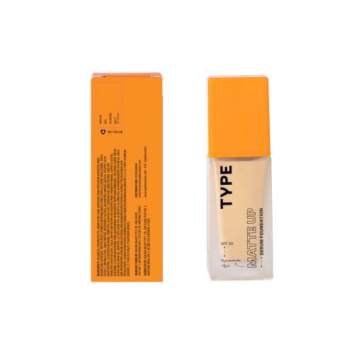 Type Beauty: Matte Up Serum Foundation For Oily & Acne Prone Skin Spf 50, Pa++++ - Walnut - 30Ml (Single)