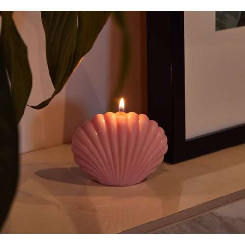 The Umbrella Store: Pink sea shell candle - 150gm