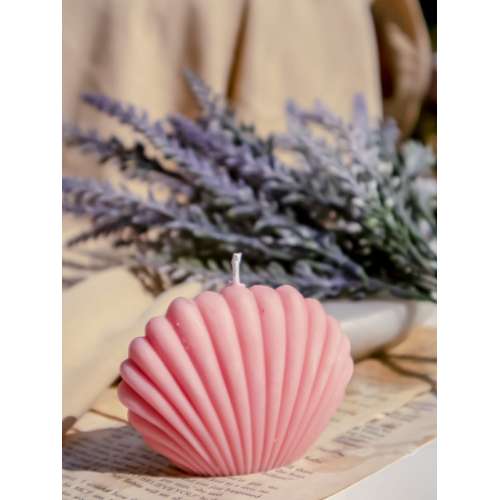 The Umbrella Store: Pink sea shell candle - 150gm