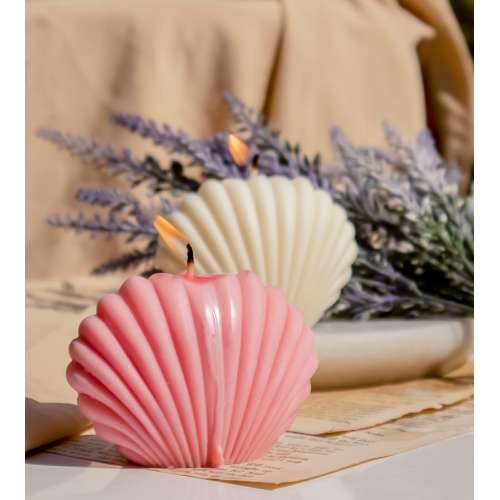 The Umbrella Store: Pink sea shell candle - 150gm