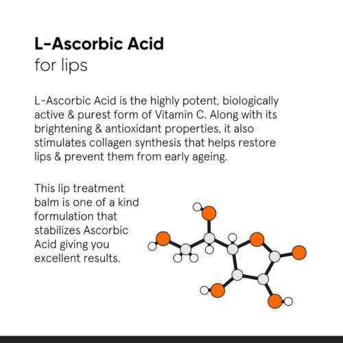 Minimalist: 8% L-Ascorbic Acid Lip Treatment Balm with Vitamin E, Radianskin & Gylcerine for pigmented & dark lips - 12gm