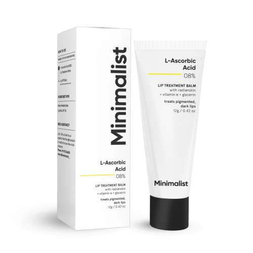 Minimalist: 8% L-Ascorbic Acid Lip Treatment Balm with Vitamin E, Radianskin & Gylcerine for pigmented & dark lips - 12gm