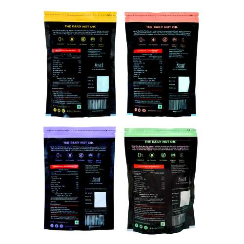The Daily Nut Co.: Almond, Cashew Raisin And Pistachio Combo - Pack of 4 - 200gm each