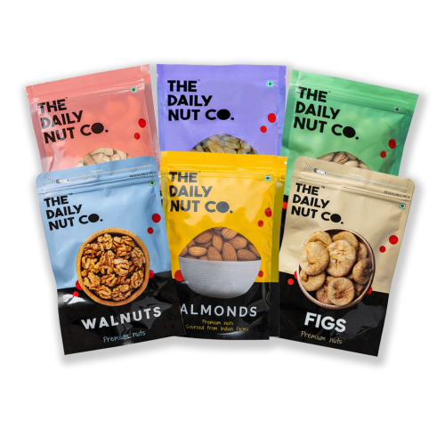 The Daily Nut Co.: California Almond, Cashew, Pista, Raisins, Figs, Walnuts Super Saver Pack