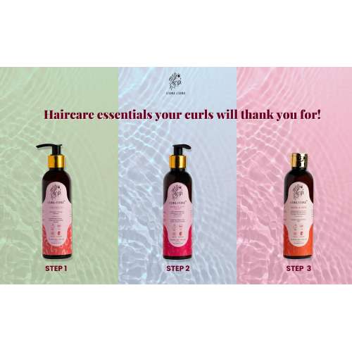 Curl Cure: 3 Step Curl Routine - Shampoo, Deep Conditioner & Curl Cream - 200ml each