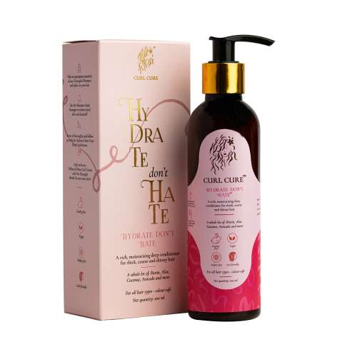 Curl Cure: Hydrate Don't Hate Intensive Hydration Conditioner/ Hair Mask with Avocado and Aloe Vera - 200ml
