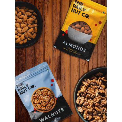 The Daily Nut Co.: California Almond & Walnut Wisdom Combo - Pack of 2 - 200gm each