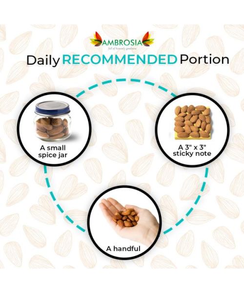 Ambrosia: Premium California Whole Almonds - Pack of 2 - 500 gm each