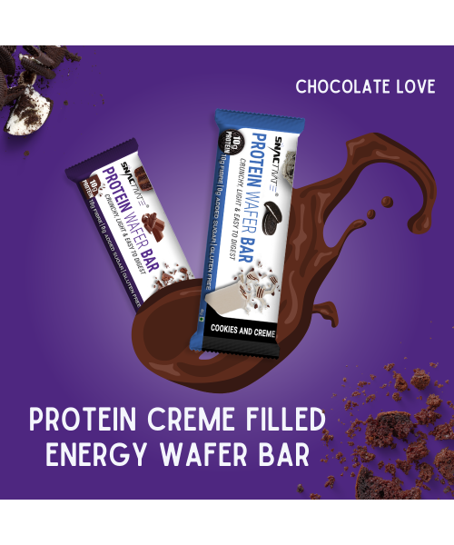 Snactivate: Protein Wafer Bar - Double Chocolate & Cookies And Creme Combo - Pack of 12