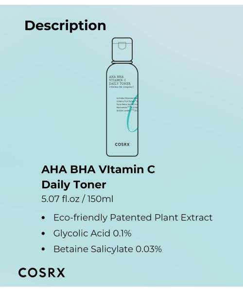 COSRX: Refresh AHA BHA Vitamin C Daily Face Toner | 150ml