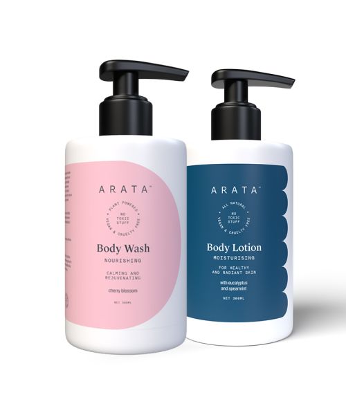 Arata: Hydrating Bath & Body Combo - Body Wash & Body Lotion - 300ml Each