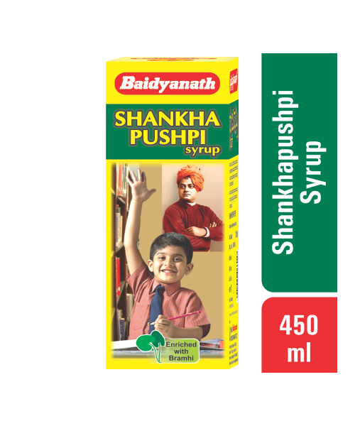 Baidyanath: Shankhapushpi Syrup- Helps to improve memory and enhance concentration| For Kids and Adults - 450 ml
