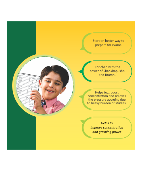 Baidyanath: Shankhapushpi Syrup- Helps to improve memory and enhance concentration| For Kids and Adults - 450 ml