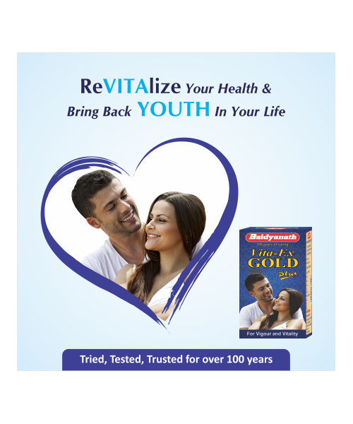 Baidyanath: Vita Ex Gold Plus -Herbal Formulations with Shilajit and Swarna Bhasma |Helps maintain vitality and stamina- 20 Capsules