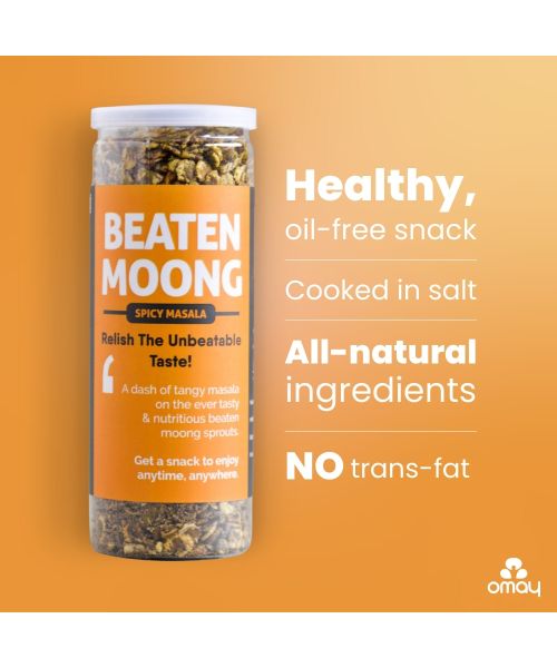 Omay Foods: Beaten Moong - Spicy Masala - Pack of 2 - 40gm Each