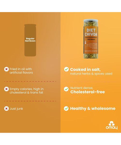 Omay Foods: Diet Chivda With Peanuts - Pack of 2 - 100gm Each