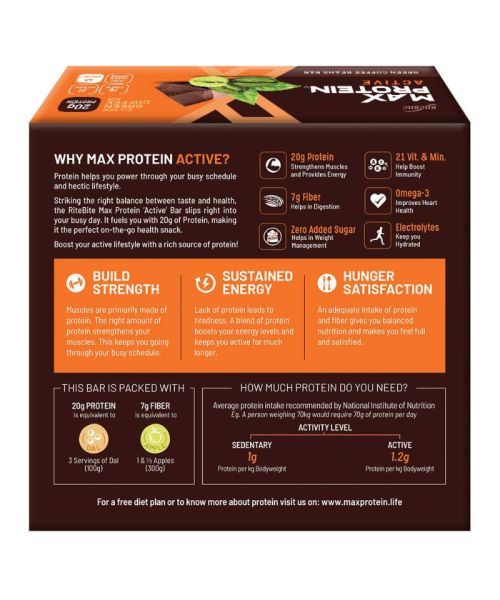 RiteBite Max Protein: Active Green Coffee Beans [Pack of 6] - 420gm