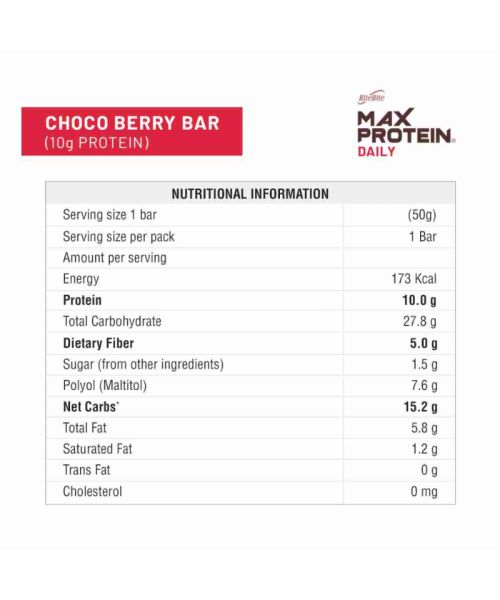 RiteBite Max Protein: Daily Choco Berry [Pack of 24] - 1200gm