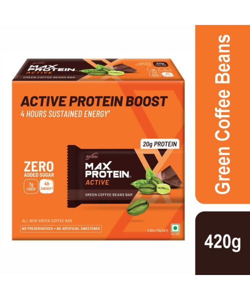 RiteBite Max Protein: Active Green Coffee Beans [Pack of 6] - 420gm