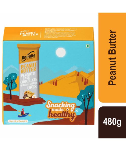RiteBite Max Protein: Peanut Butter Bar [Pack of 12] - 480gm