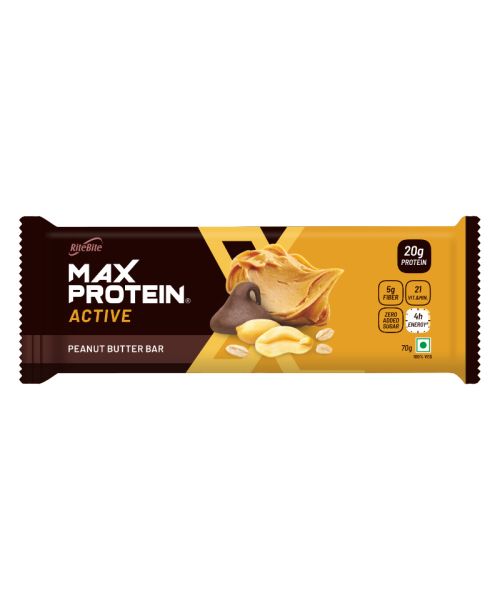 RiteBite Max Protein: Active Peanut Butter Bar [Pack of 12] - 840gm