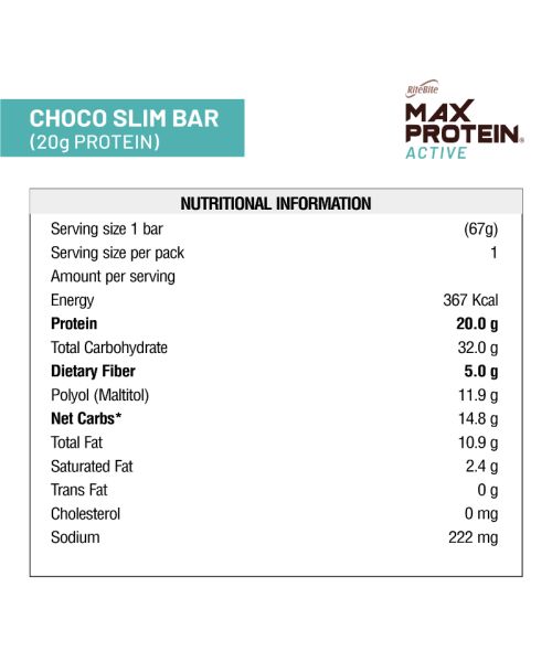 RiteBite Max Protein: Active Choco Slim [Pack of 12] - 804gm
