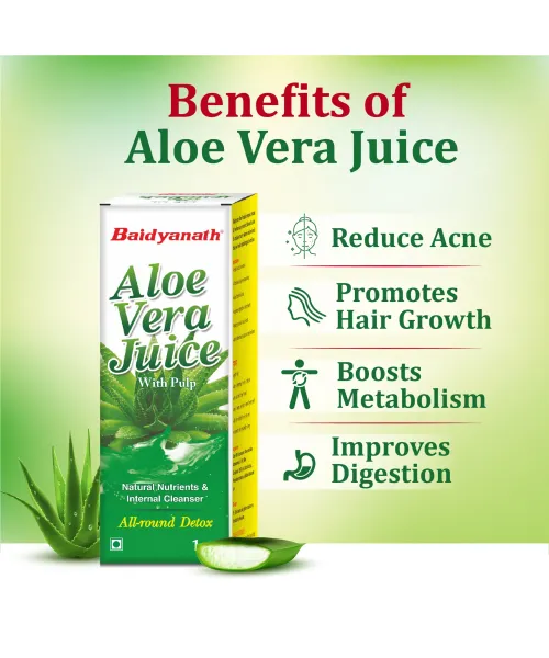 Baidyanath: Aloe Vera Juice - All Natural tonic for Immunity |Better digestion and Glowing skin- 1L