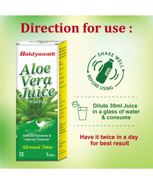 Baidyanath: Aloe Vera Juice - All Natural tonic for Immunity |Better digestion and Glowing skin- 1L
