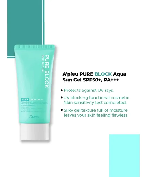 Apieu: Pure Block Aqua Sun Gel SPF50+ & Pa+++ - 50ml