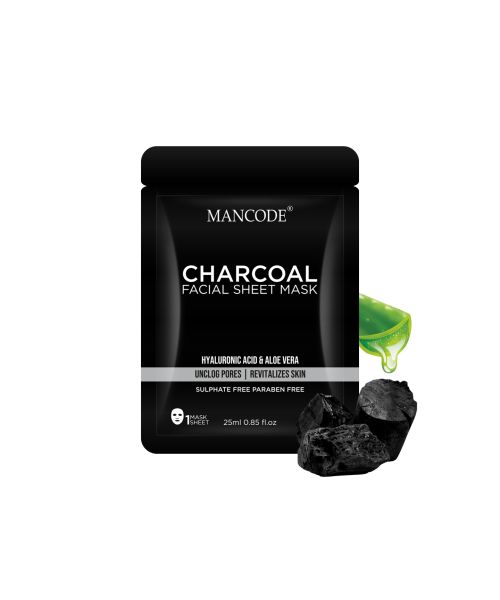 Mancode: Charcoal Face Sheet Mask - Pack of 3 (25ml each)