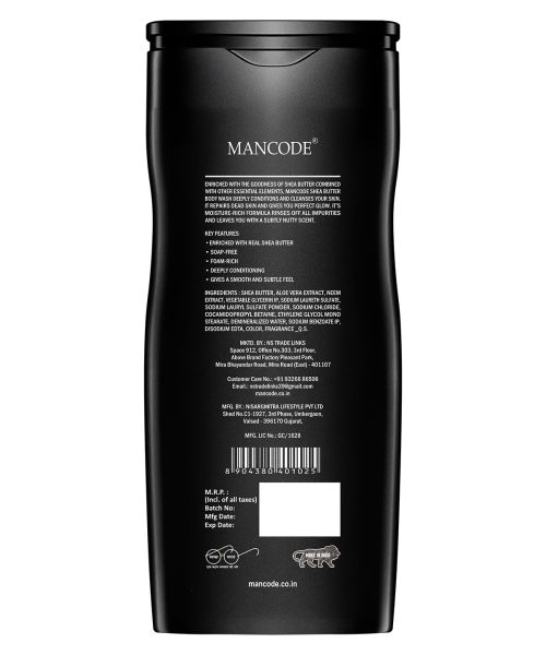 Mancode: Shea Butter Body Wash Shower Gel - 450ml
