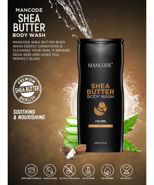 Mancode: Shea Butter Body Wash Shower Gel - 450ml