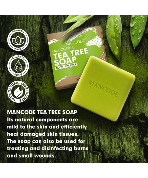 Mancode: Tea Tree Oil Control Soap - Pack of 2 (125gm each)