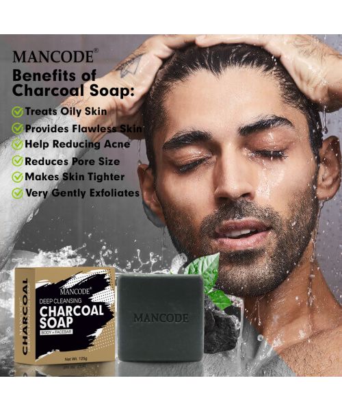 Mancode: Charcoal Deep Cleansing Soap - Pack of 2 (125gm each)