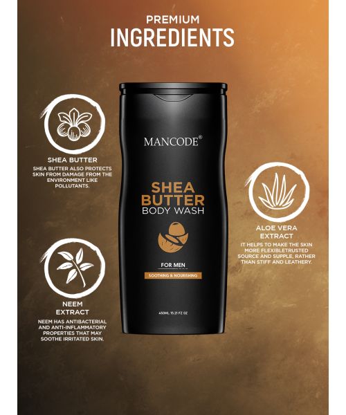 Mancode: Shea Butter Body Wash Shower Gel - 450ml