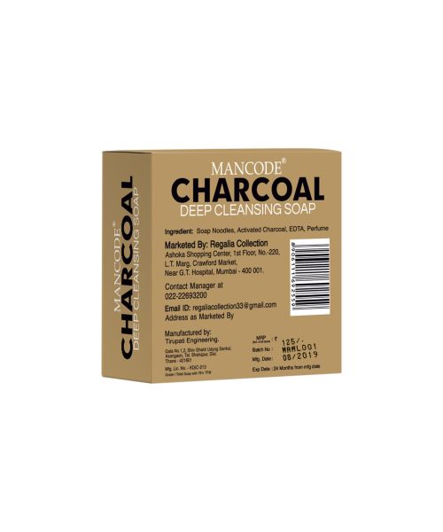 Mancode: Charcoal Deep Cleansing Soap - Pack of 2 (125gm each)