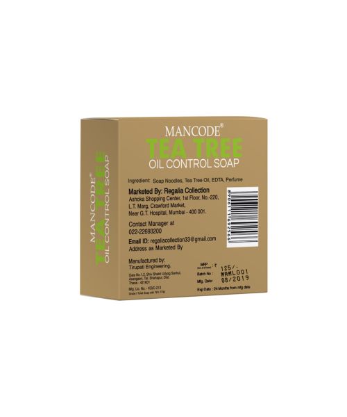 Mancode: Tea Tree Oil Control Soap - Pack of 2 (125gm each)