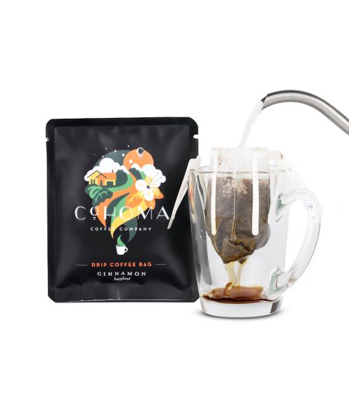 Cohoma Coffee: Natural Cinnamon Hazelnut - Coffee Bags - 10 Pack