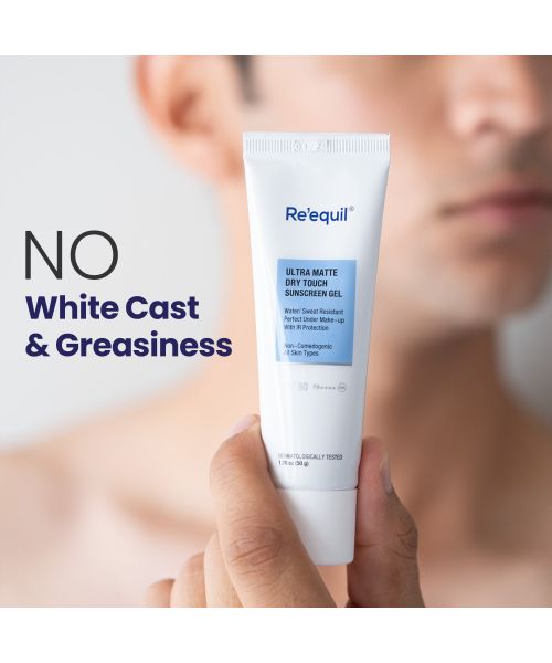 Reequil: Ultra Matte Dry Touch Sunscreen Gel SPF 50 PA++++ - 50gm
