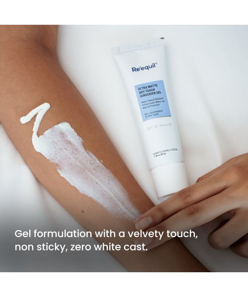 Reequil: Ultra Matte Dry Touch Sunscreen Gel SPF 50 PA++++ - 50gm