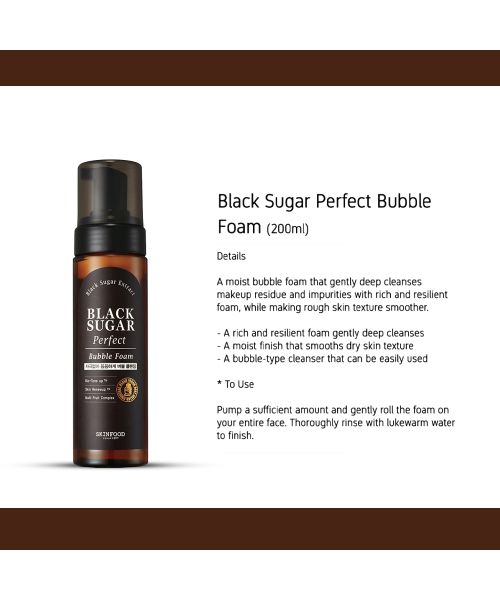 Skinfood: Black Sugar Perfect Bubble Foam - 200ml